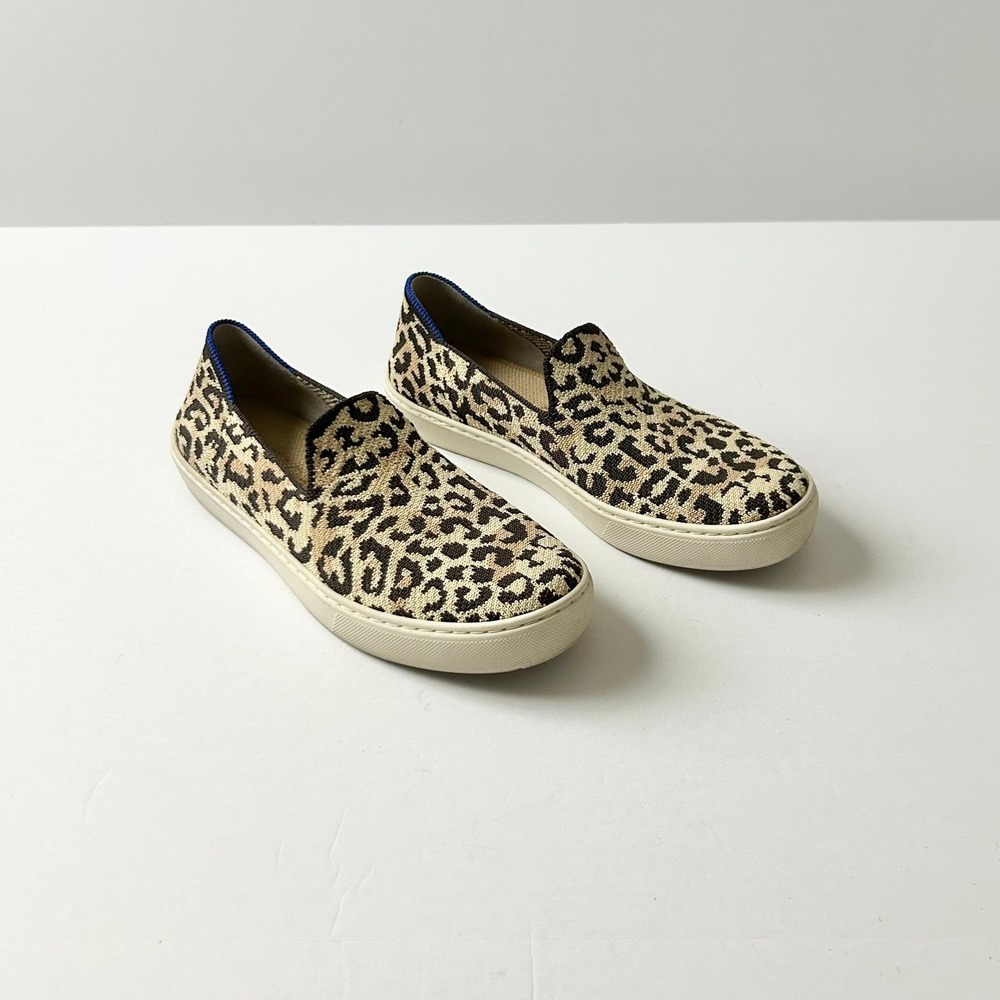 Rothy's The Sneaker Camo Cat Leopard Print Slip On Shoes Size 7